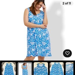 Blue Floral Sleeveless Pajamas